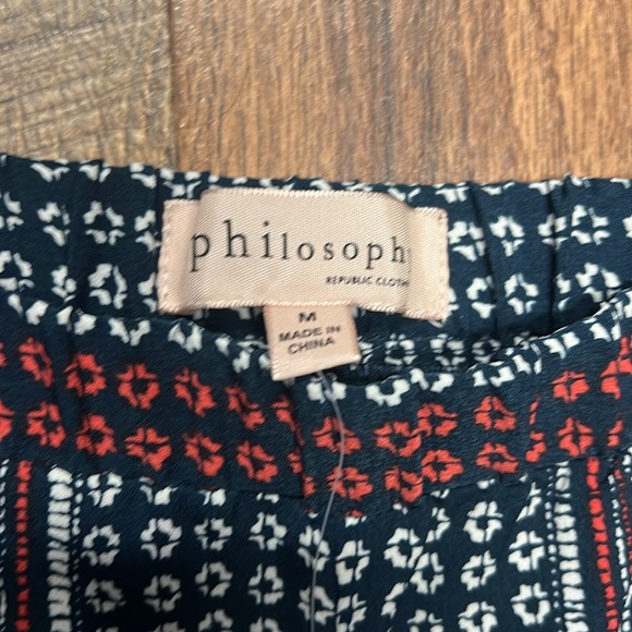 NWT Philosophy Stylish Striped Patterned Palazzo Wide Leg Pants Womenʻs Medium - Picture 3 of 7